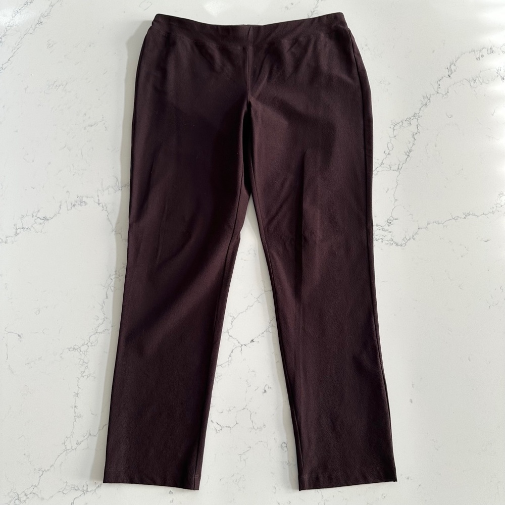 Eileen Fisher Dark Brown Stretch Pants, Size M